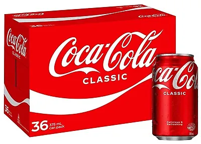 Coca-Cola Classic Soft Drink Multipack Cans 36 X 375mL • $37.65