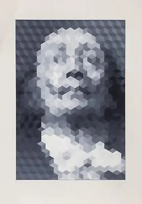 Jean Pierre Vasarely (aka Yvaral) Face Of Dali - Grey Screenprint Signed And • $1797.50