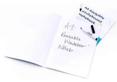 2 X Whiteboard Note Book Reusable Wipeable Plain Sheets A4 Tutor Exam School • £14.99