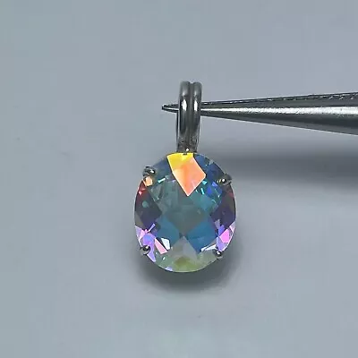 Mystic Topaz Mercury Mist Pendant 12X10mm Sterling Sliver • $89