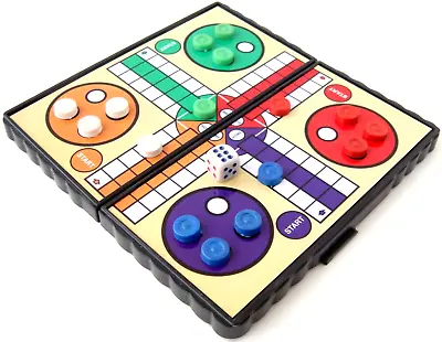 Magnetic Ludo Set Travel Ludo Set Folding Ludo Board Potable Ludo Board Set New • £4.45