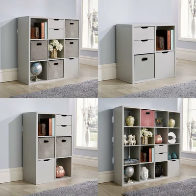 £34.99 • Buy Deluxe Chunky Storage Cube Shelf Bookcase Wooden Display Unit Shelving Organiser