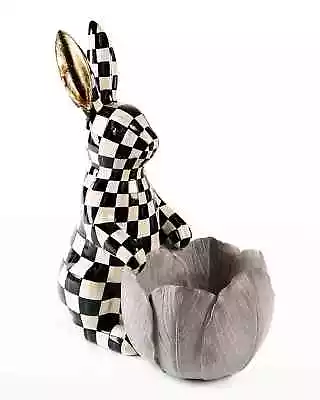 New Mackenzie Childs Courtly Check Bunny Flower Pot NIB • $125