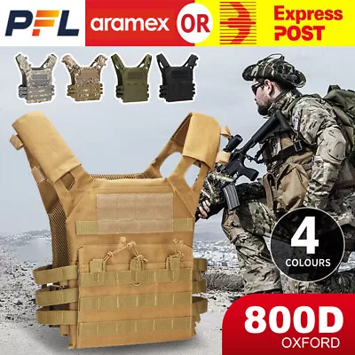 Military Tactical Vest JPC Airsoft Molle Combat Plate Carrier Paintball Hunting • $32.45
