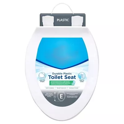 Antimicrobial Round Plastic Toilet Seat With Easy-off Hinges • $18.89