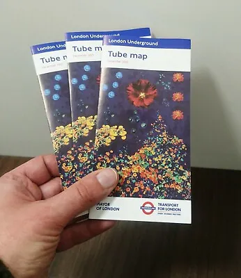 New 3xPACK TfL London Underground Tube Map December 2023 1ST CLASS • £2.99