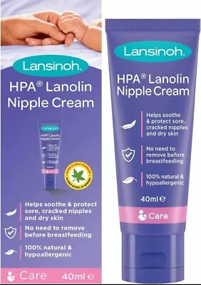 Lansinoh HPA Lanolin Nipple Cream For Sore Nipple & Cracked Skin New 40ml • £7.95