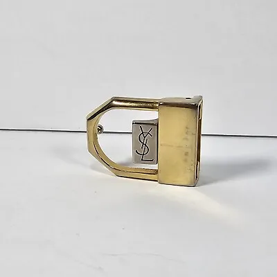 Vintage YSL Yves Saint Laurent Belt Buckle Gold Silver Metal Unlaching Casual  • $49.95