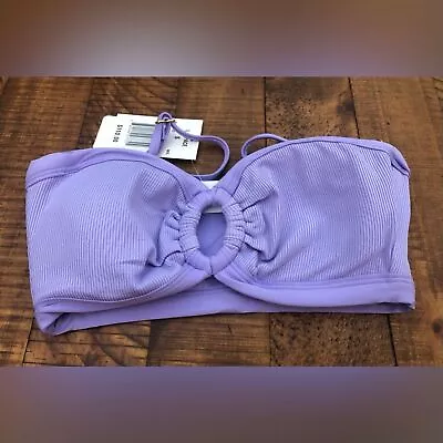 NWT L*Space Ribbed Knit Maya Bikini Top In Light Purple Wisteria - Size S • $42