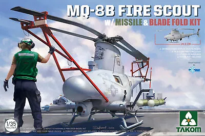 Takom 1/35 MQ-8B FIRE SCOUT W/MISSILE &BLADE FOLD KIT Helicopter • $27.10