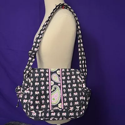 Vera Bradley Pink Elephants 2007 Spring Retired Pattern Design Shoulder Bag • $18.99