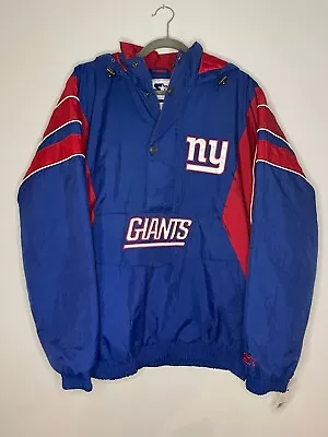 NEW YORK GIANTS NFL Starter Lightweight Half Zip Pullover Large SHIPS FREE TODAY • $149.99