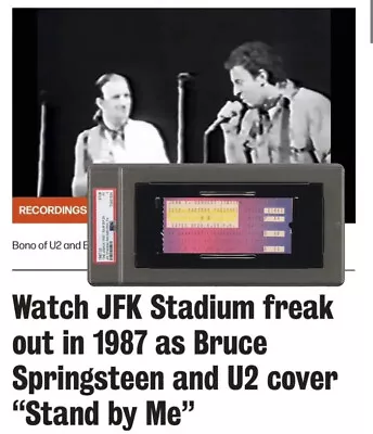 U2 1987 Concert Ticket Stub Joshua Tree Tour PSA 3 JFK Bruce Springsteen Bono • $145