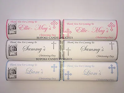 £5.99 • Buy 20 Personalised DIY Christening Day Chocolate Bar WRAPPERS  Favour, Favours SC