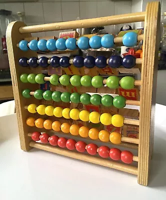 Grow & Play Wooden Abacus Toy Beads & Blocks Educational Maths Counting ABCs VGC • £12