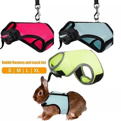 £6.55 • Buy Rabbit Guinea Pig Rat Ferret Harness & Lead Breathable Soft Pet Leash Set