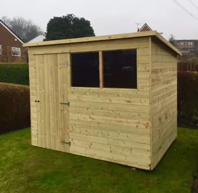 Pent Garden Shed Tanalised T&G Pressure Treated Wooden Hut - 10 Year Anti Rot  • £535.50