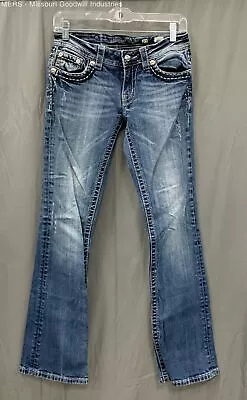 Miss Me Women Medium Wash Embellished Bootcut Jeans - Size 27 • $14.99