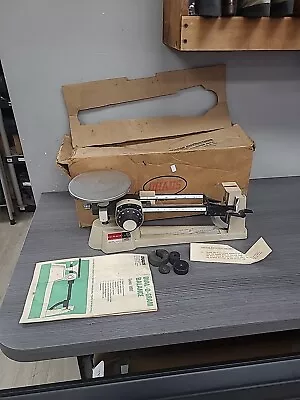 Vintage OHAUS DIAL-O-GRAM 1600g CAPACITY MECHANICAL 3BEAM LAB SCALE W Manual Box • $49.78