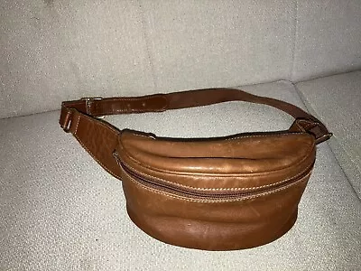 Vintage Coach 0515 British Tan Leather Fanny Pack Belt Bag XS/Small  • $90