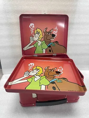 Metal Stash Box With Rolling Tray  Old School Lunch Box Collectibles • $16.99