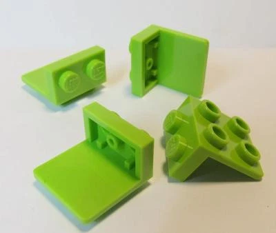 $0.99 • Buy 44728 LEGO Parts~(4) Bracket 1 X 2 - 2 X 2 LIME 44728