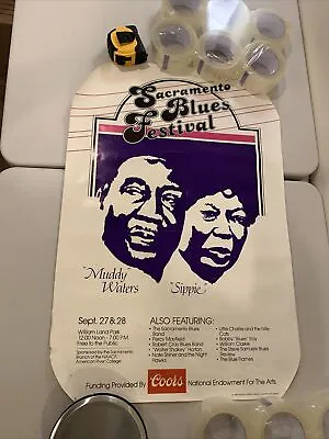Vintage Muddy Waters Original 1980 Concert Poster Sacramento BLUES FESTIVAL Rare • $449.99