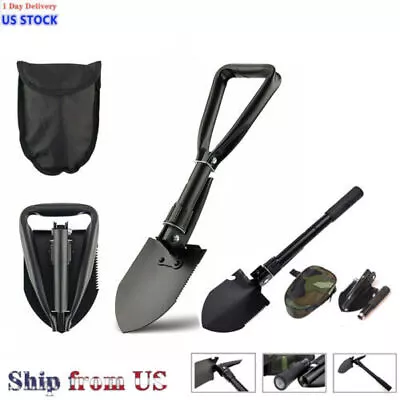 Portable Military Folding Shovel Camping Shovel Travel With Tactical Fanny Pack • $11.82