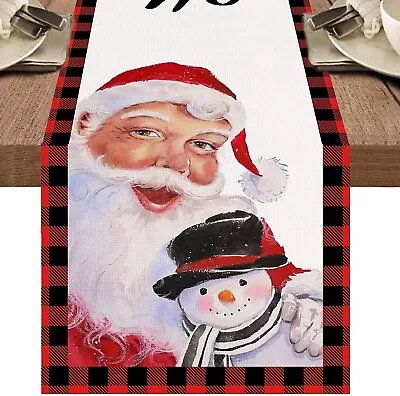 Christmas Table Runner Vintage Santa Claus Dinner Table Decorations 13x72inch • $11.99