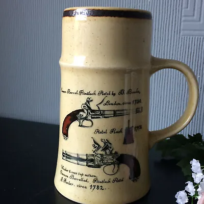Vintage PALLISY Tankard Pottery Guns /Pistols Ceramic Beer Tankard Mug 500ml • £10