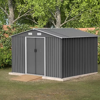 10'x8' Metal Outdoor Storage Shed Heavy Duty Large Tool House With Floor Kit • $419.99