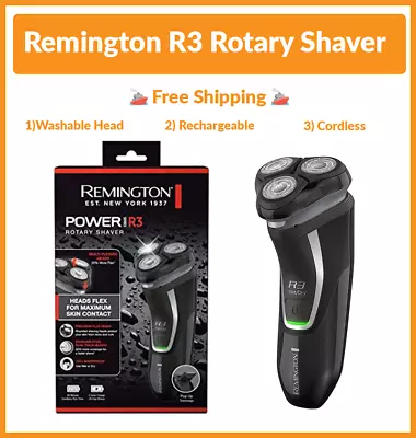 REMINGTON Electric Mens Shaver Razor R3 Rotary | Cordless & Rechargeable | AU • $113.63