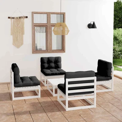 $630.99 • Buy 5 Piece Garden Lounge Set With Cushions Solid Pinewood VidaXL