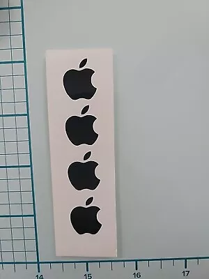 (4) Black Apple Logo Overlay Vinyl Decals - For IPhone Windows Laptops Mugs Lot • $2.50