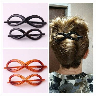 $8.84 • Buy Fashion Hair Sticks Black Twist Type Plastic Hair Pin Clips Headwear Accessories