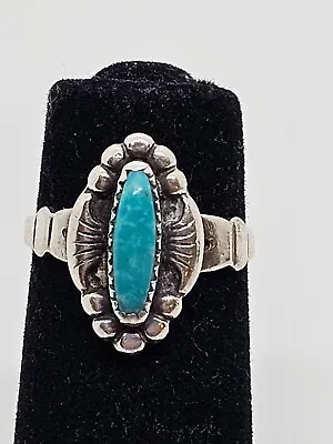 Navajo  Sterling Silver  Bell Trading Co. Turquoise Ring Size 5 Signed • $29.99