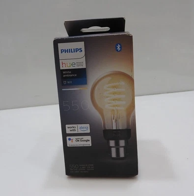 $34.99 • Buy Philips Hue A60 B22 LED 550Lm White Ambient 7W Smart Filament Globe
