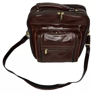 Vantaggio Leather Shoulder Messenger Bag Multi-Pocket Multifunction Unisex • $79.95