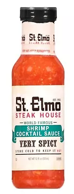 St. Elmo Steak House World Famous Shrimp Cocktail Sauce Spicy 12 Oz Bottle • $11