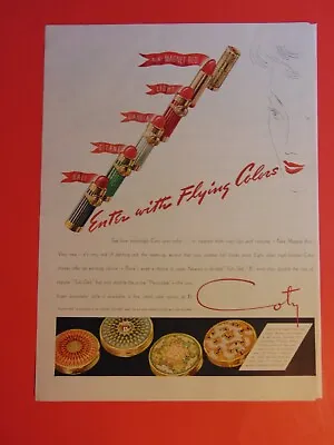 1939 Coty Lipstick Flying Colors! Vintage Print Ad • $4.98