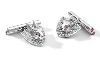 1.52CT Round CZ & Pink Round Ruby Solid 925 Silver Rabbit Face Men's Cufflinks • $299