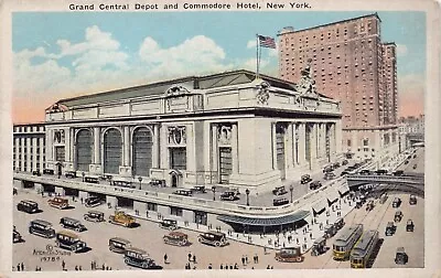 Grand Central Depot Commodore Hotel 42nd Street New York City Vtg Postcard CP357 • $8.85