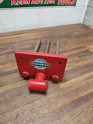 K784- Vintage Columbian # 6-C Woodworking Vise Under Bench 6  • $5