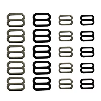 20 PC 1  & 3/4  Heavy Duty Iron Tri Glide Slide Buckle Black Matte & Bright • $9.95