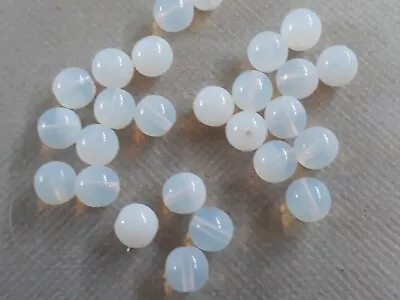 20 Milky White Round Tiffany Beads 6mm . Nice Czech Beads! • $4.19