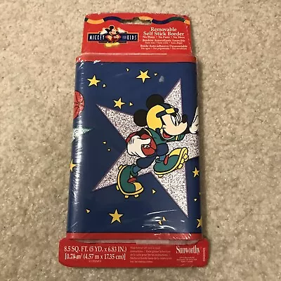 Disney Mickey For Kids Removable Self Stick Room Wall Border Sports 8.5 Sq Ft • $10.95