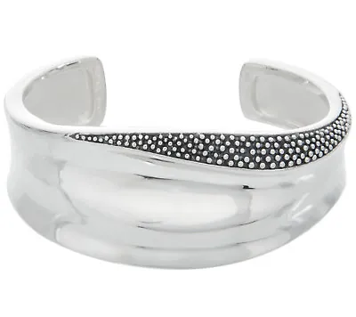 QVC Michael Dawkins Silver Granulation Drop & High Polished Cuff Bracelet • $199.95