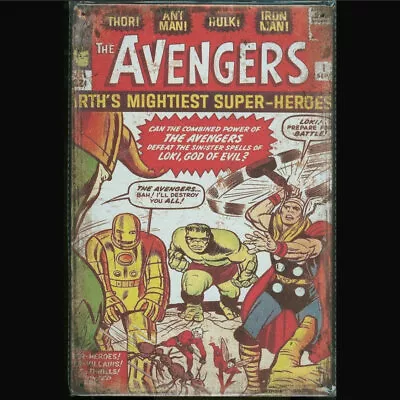 Vintage Marvel Tin Sign Avengers #1 • $17.99