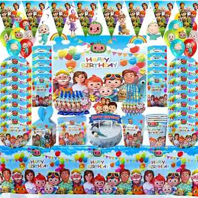 COCOMELON Theme Kids Birthday Party Supplies Decorations Tablecloth Banners • £4.99
