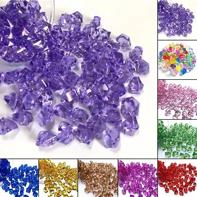 200pcs Vibrant Color Acrylic Plastic Gem Stone Ice Rocks For Decoration • £5.75